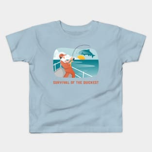 Survival of the Quickest Sport Fishing Kids T-Shirt